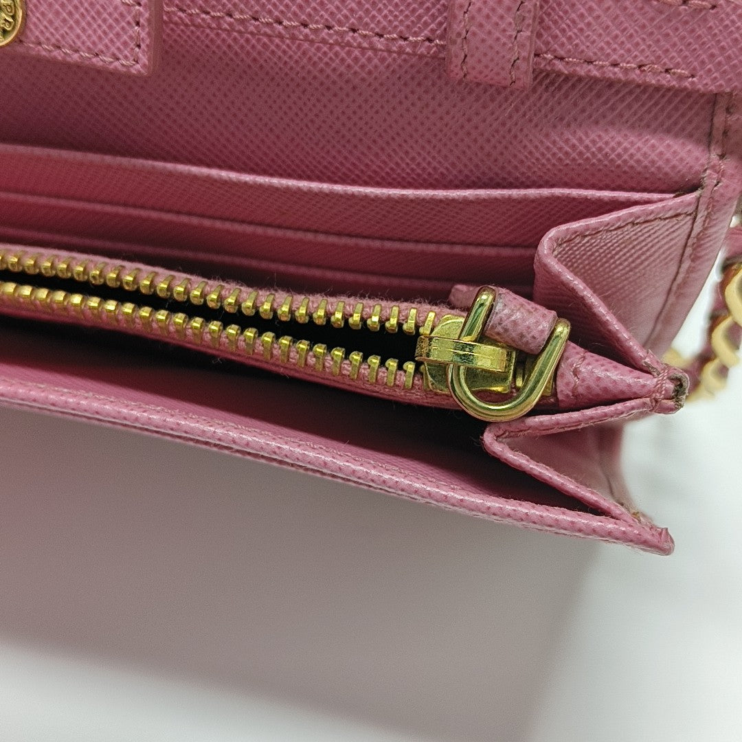 Fold Wallet Saffiano Calfskin Red
