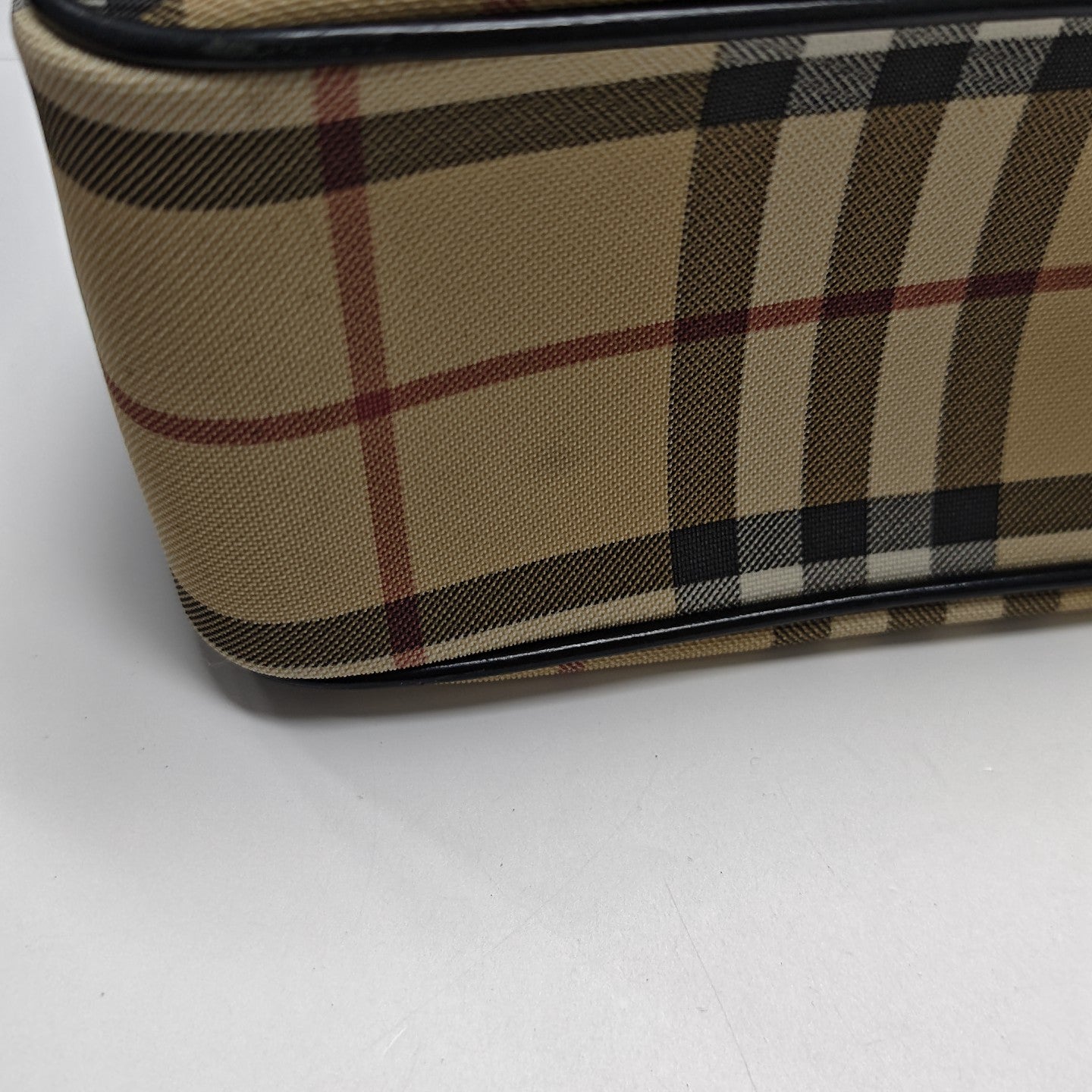 Coated Canvas Top Handle Bag Beige