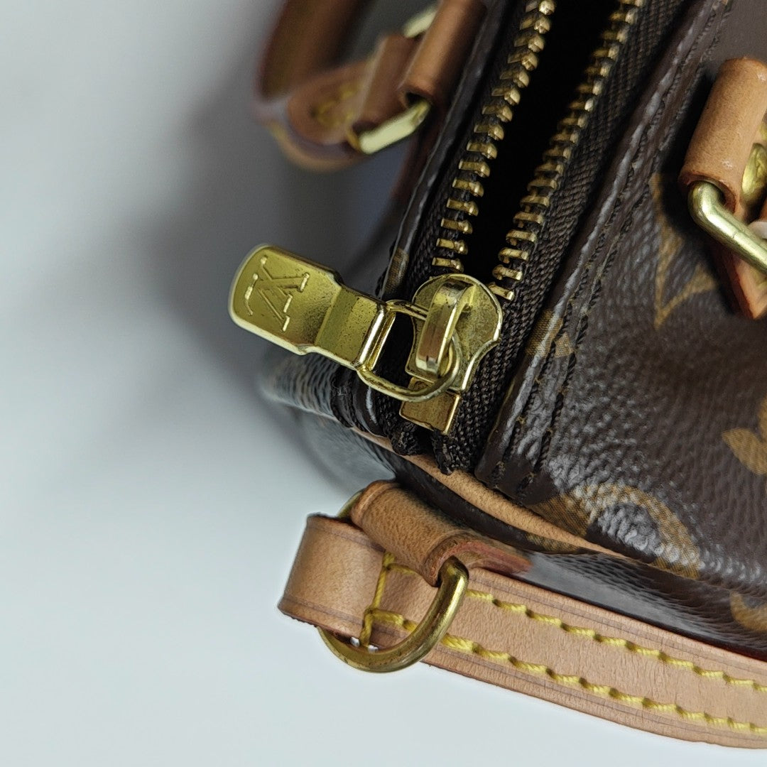 SPEEDY Nano Monogram Coated Canvas Brown