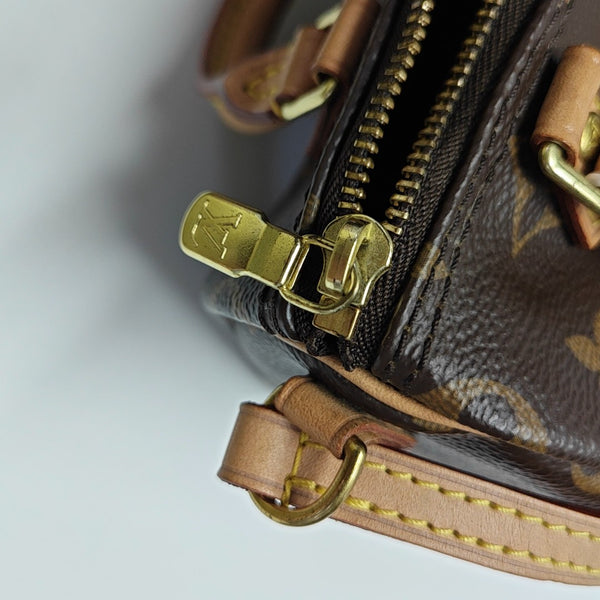 SPEEDY Nano Monogram Coated Canvas Brown