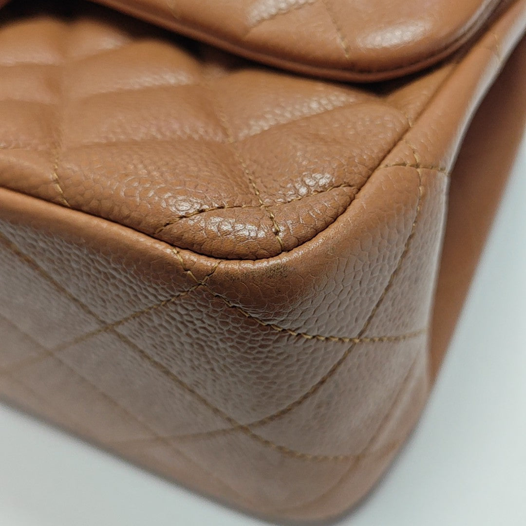 CLASSIC FLAP Jumbo Quilted Grained Calfskin Yellow