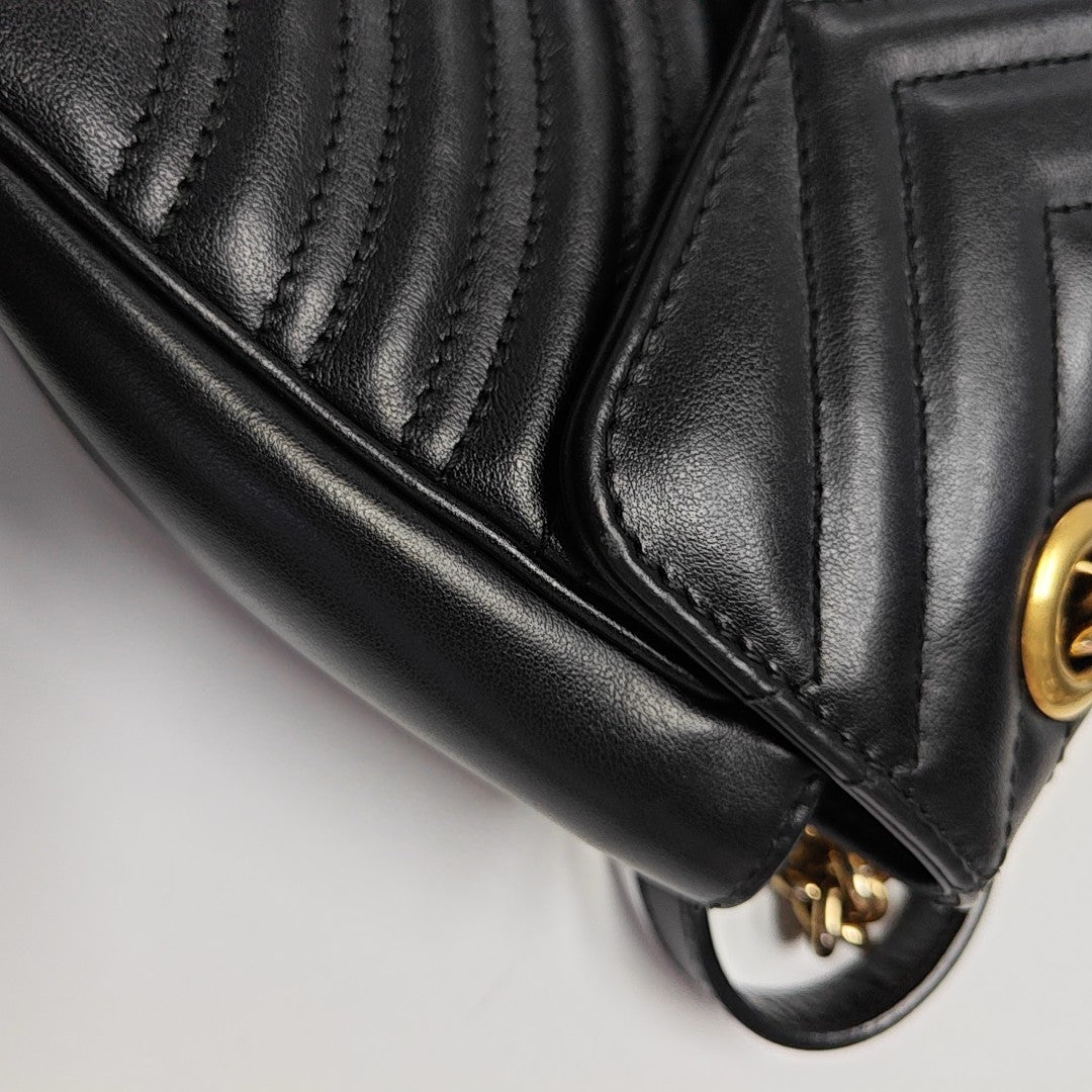GG Marmont Medium Quilted Calfskin Black