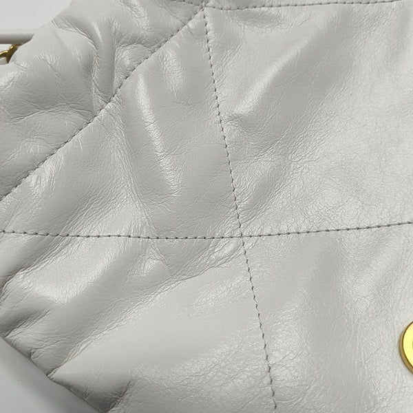 CHANEL 22 Mini Quilted Calfskin White