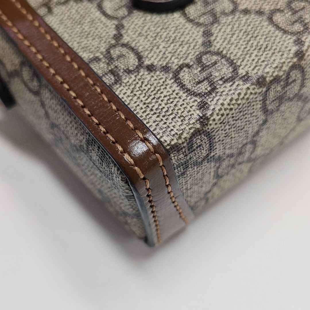 Horsebit 1955 Mini Monogram Coated Canvas Beige