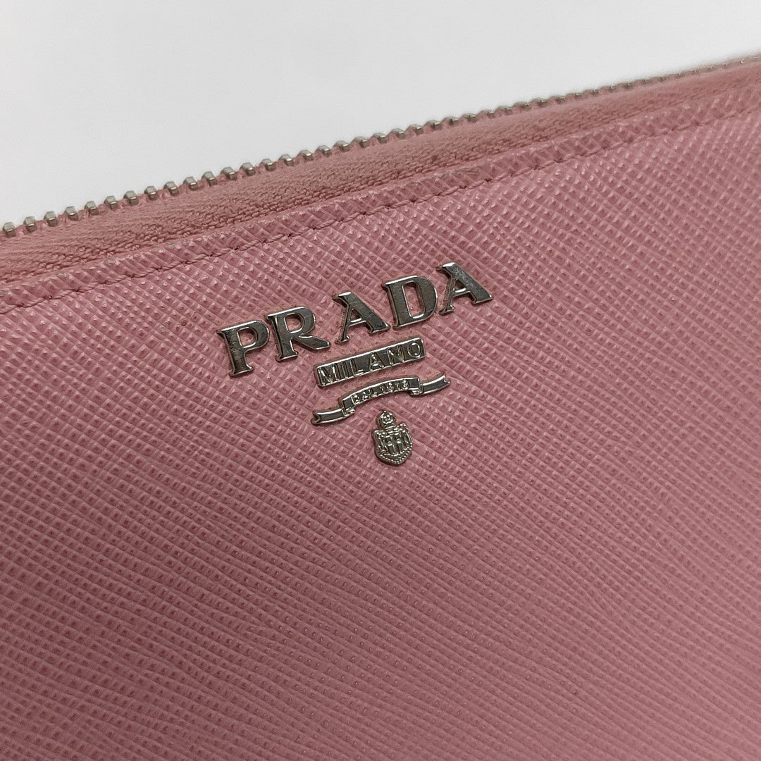 Zippy Wallet Saffiano Calfskin Pink