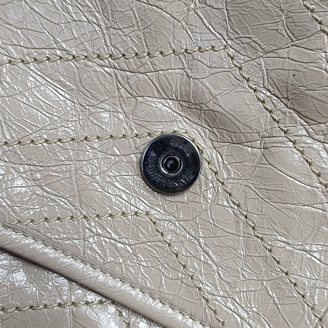 NIKI Medium Chevron Calfskin Beige
