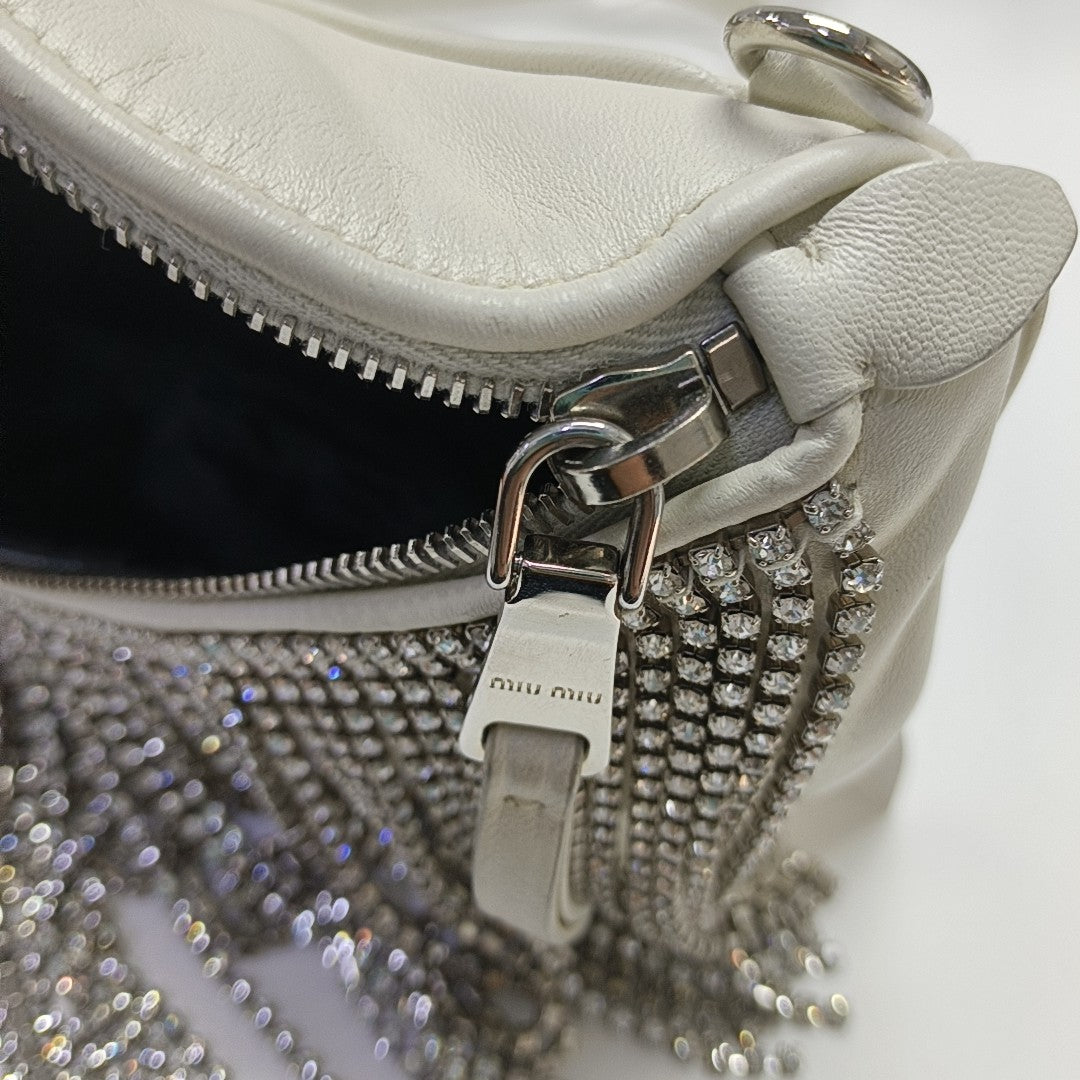 Quilted Lambskin Shoulder Bag White