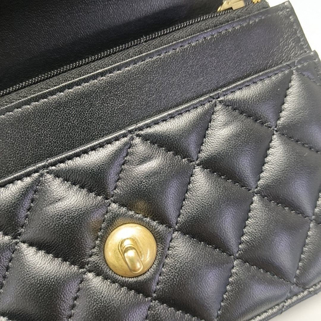 WOC Quilted Lambskin Black