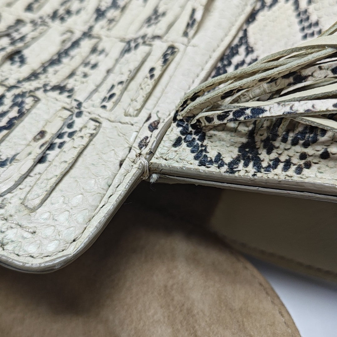 Python Top Handle Bag Beige