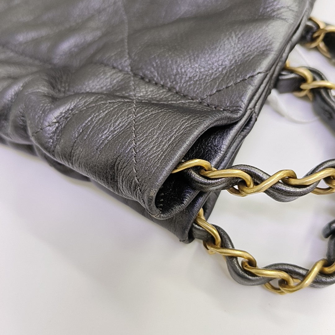 CHANEL 22 Small Quilted Calfskin Gray