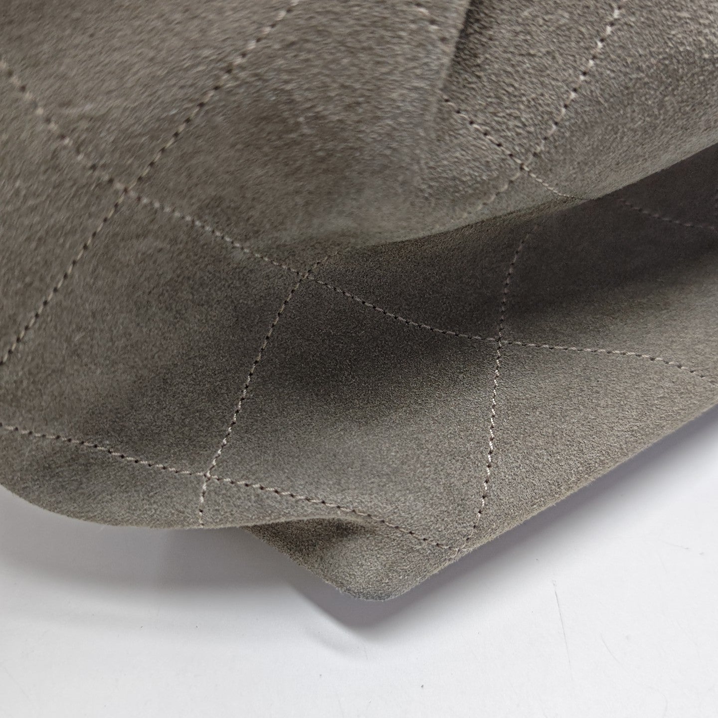 HOBO Large Quilted Suede Gray