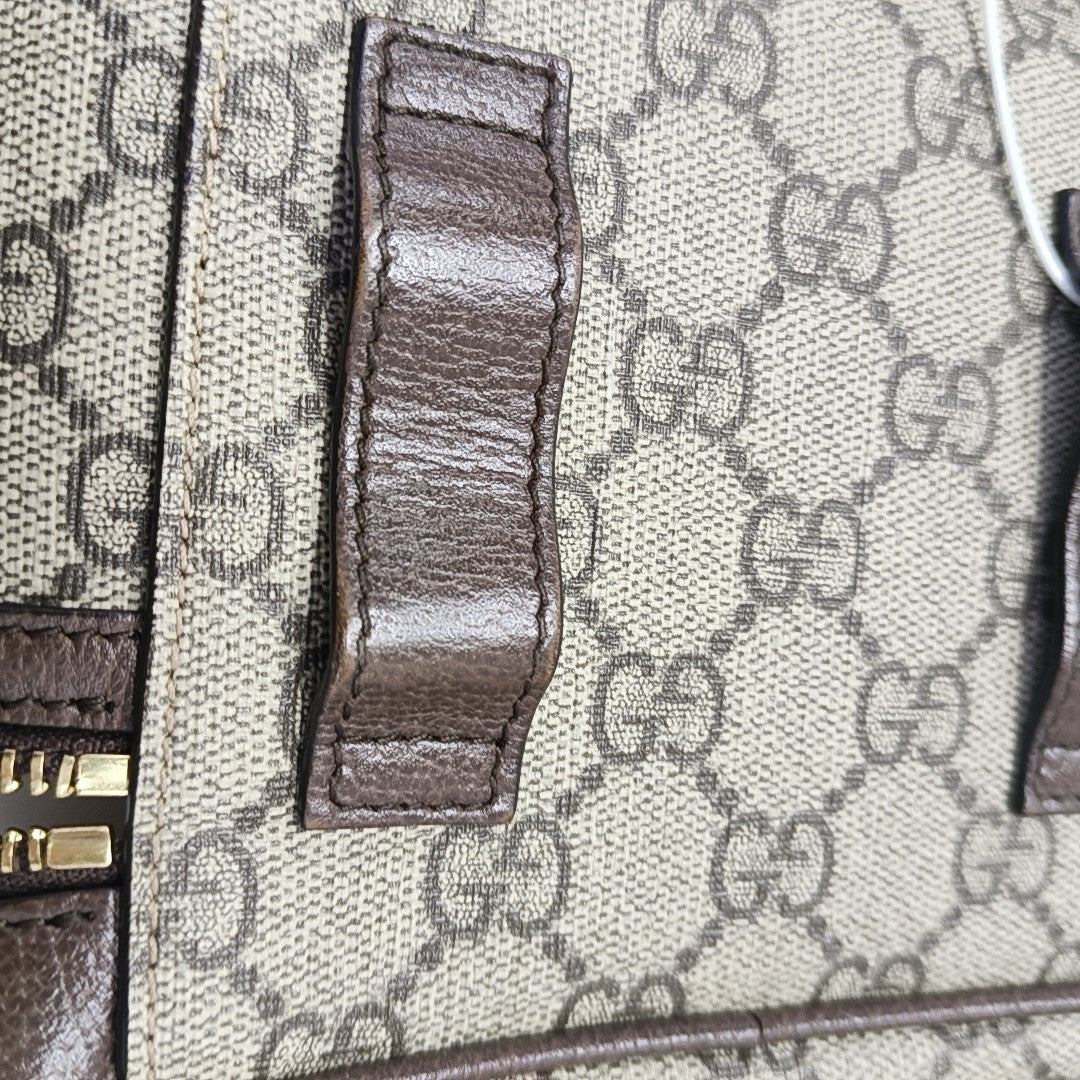 Coated Canvas Shoulder Bag Brown