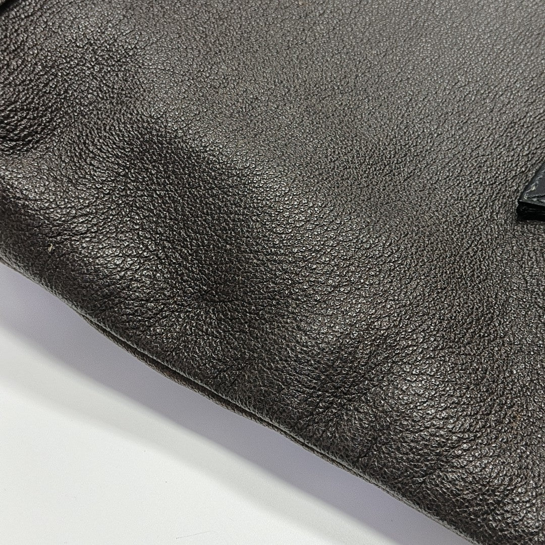 Calfskin Top Handle Bag Brown