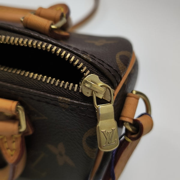 SPEEDY Nano Monogram Coated Canvas Brown