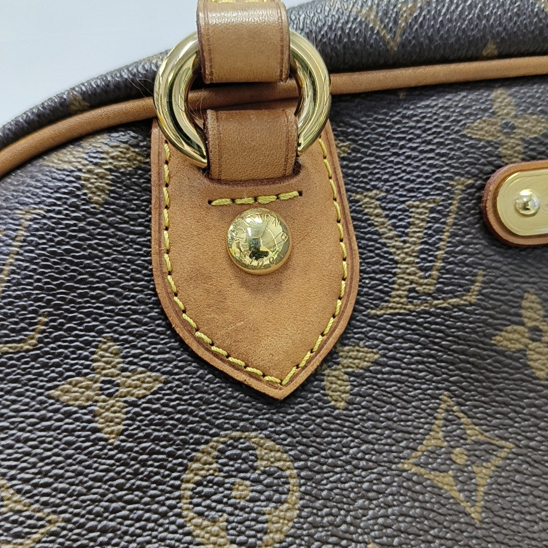 MONTORGUEI PM Monogram Coated Canvas Brown