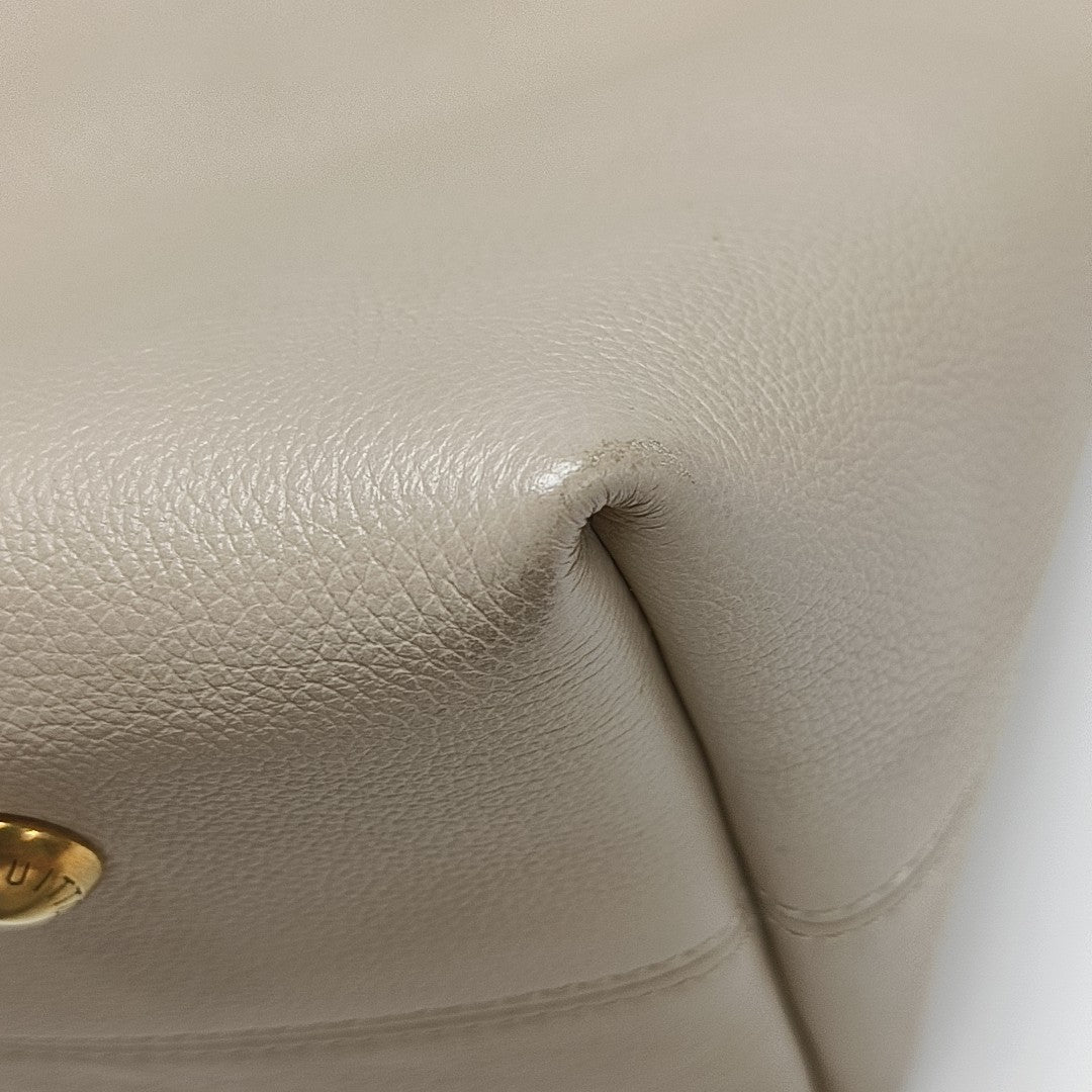 LOW KEY HOBO MM Monogram Calfskin Beige
