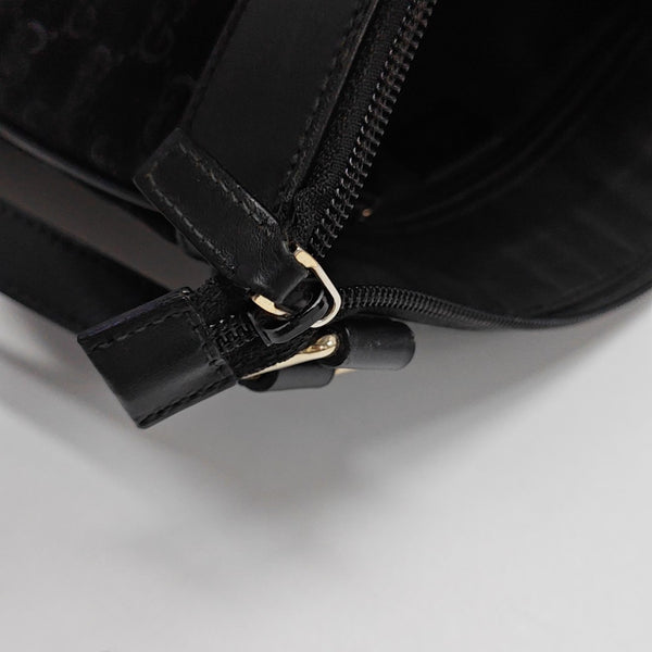 Monogram Suede Shoulder Bag Black