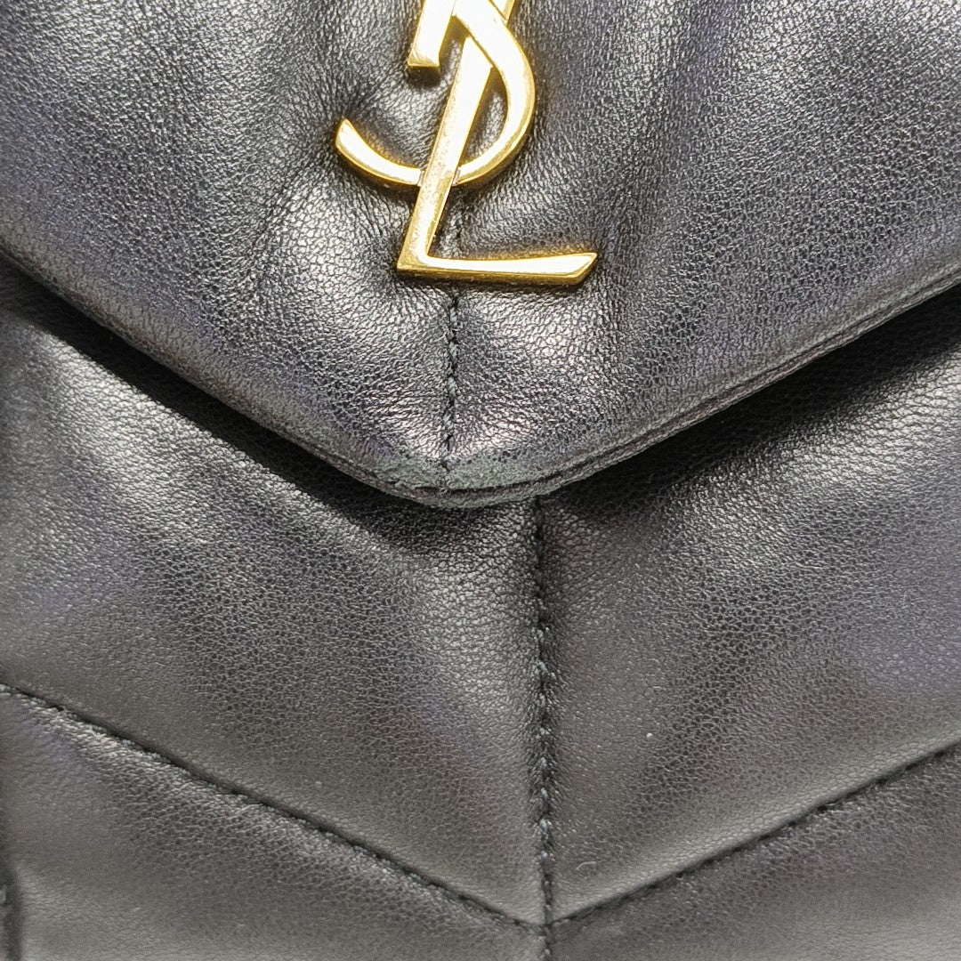 PUFFER Mini Chevron Lambskin Black