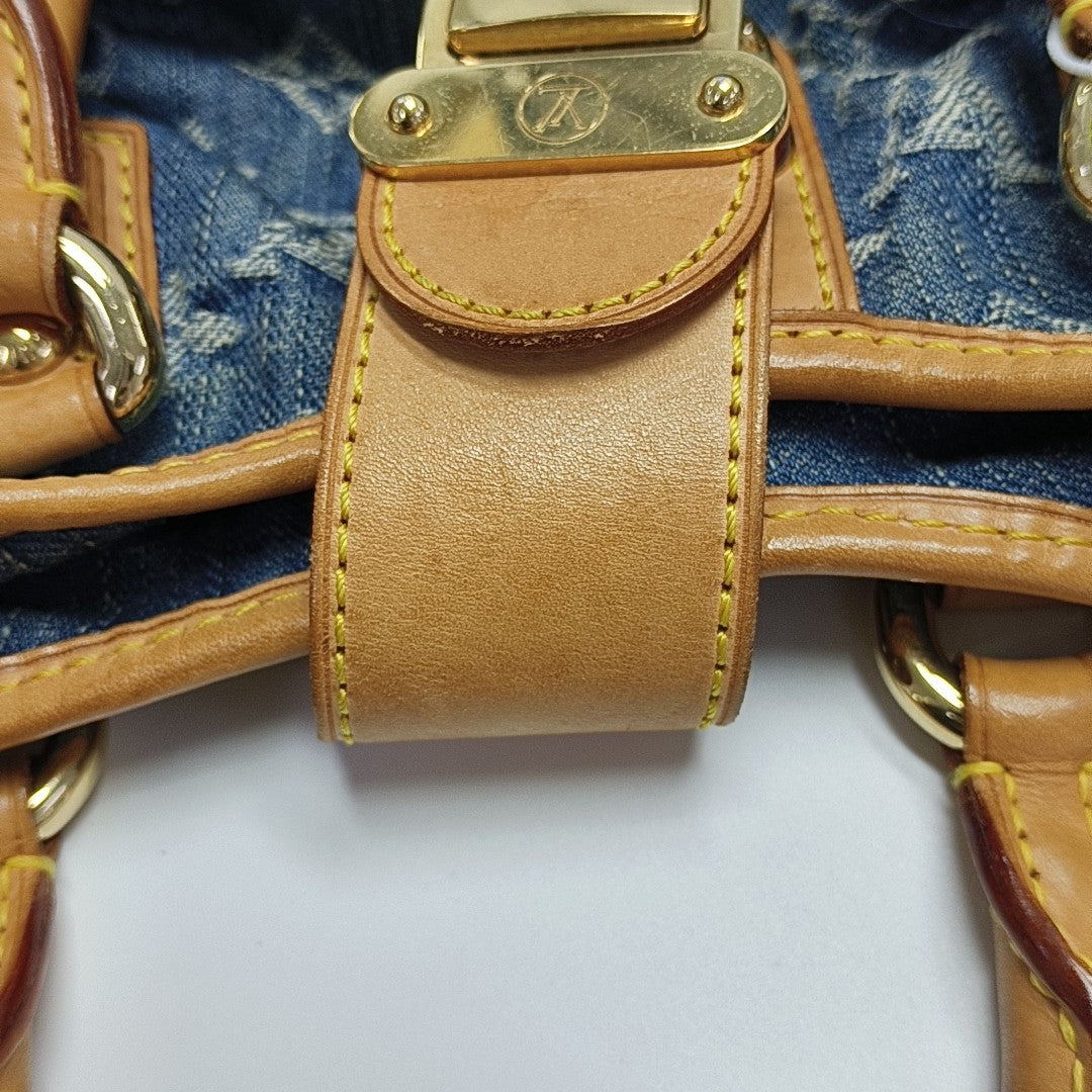 PLEATY Monogram Denim Blue