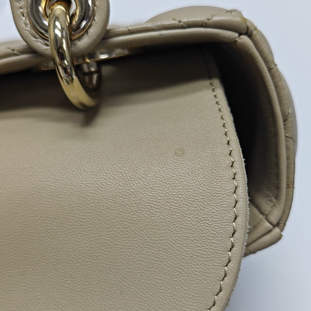 Lady Dior Small Cannage Lambskin Beige
