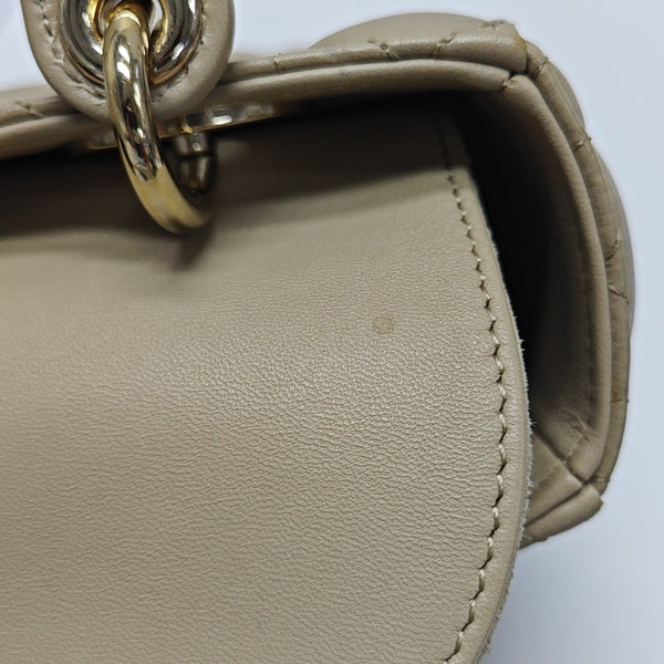 Lady Dior Small Cannage Lambskin Beige