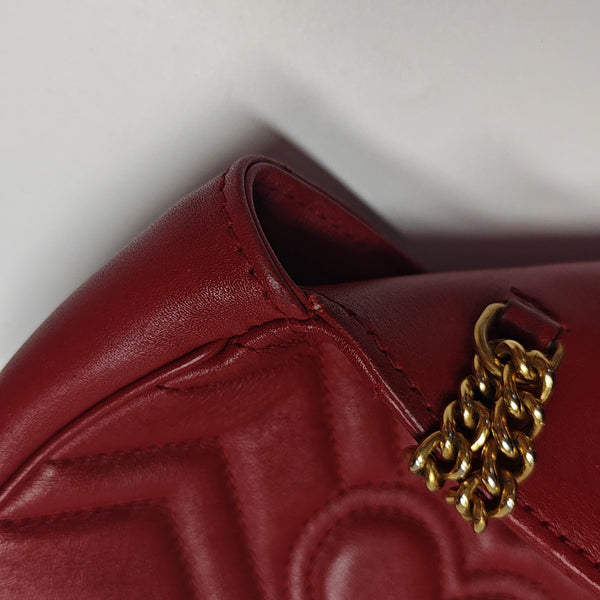 GG Marmont Mini Quilted Calfskin Red