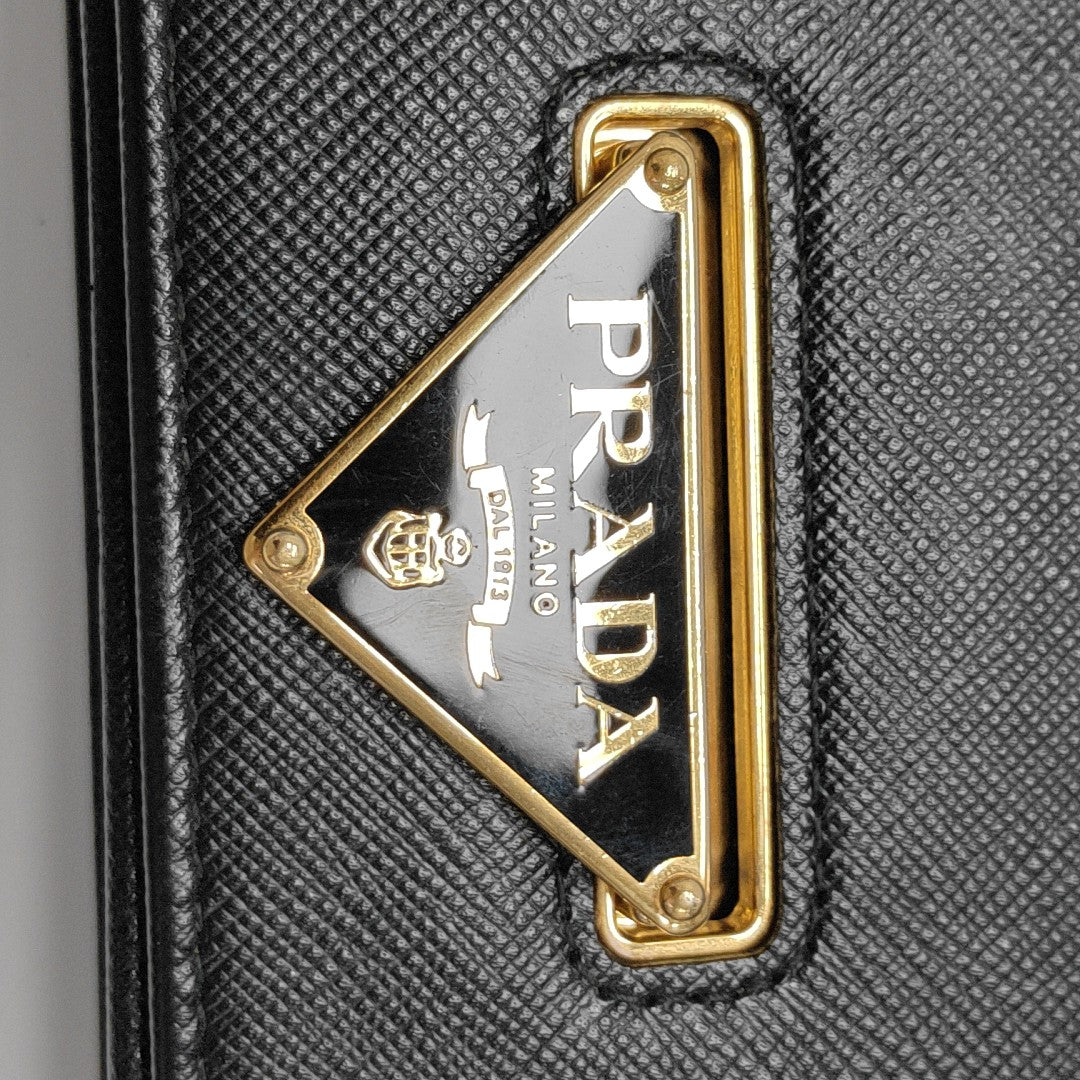 Saffiano Calfskin Shoulder Bag Black