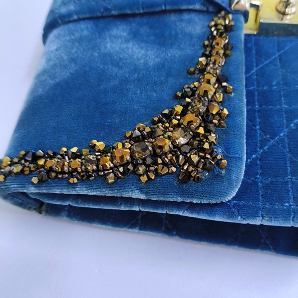 Miss Dior Cannage Velvet Blue