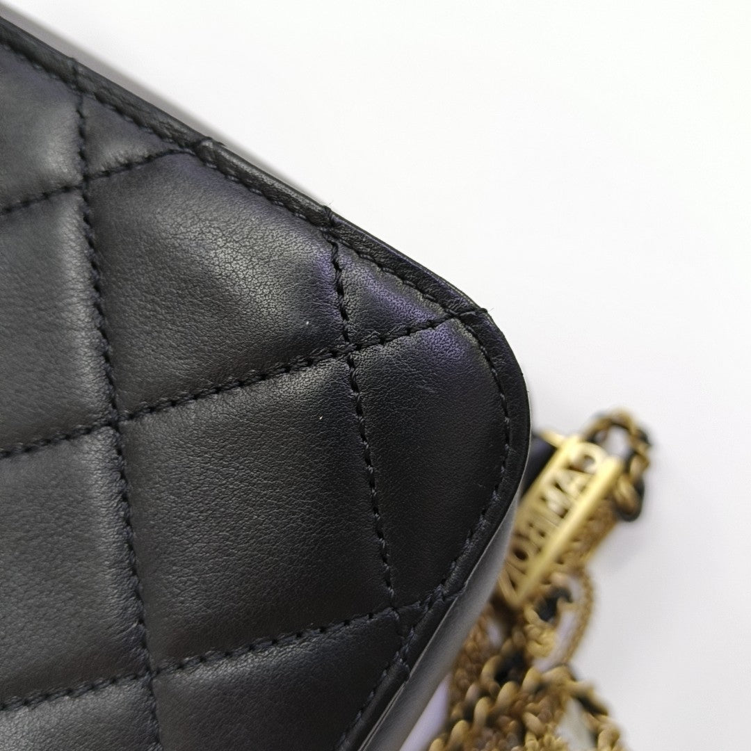 Quilted Calfskin Shoulder Bag Black