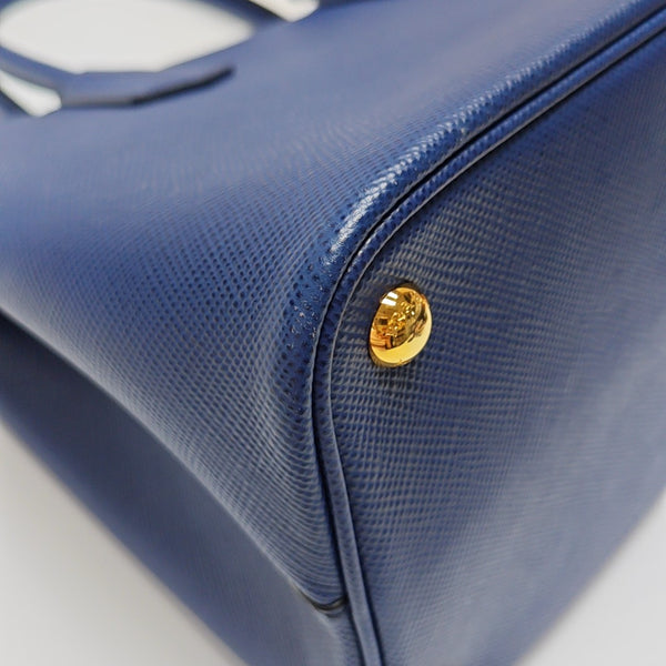 Double Medium Saffiano Calfskin Blue
