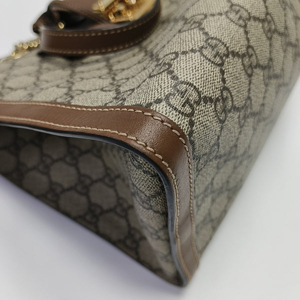 Padlock Medium Monogram Coated Canvas Beige
