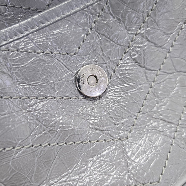 NIKI Medium Chevron Calfskin Gray