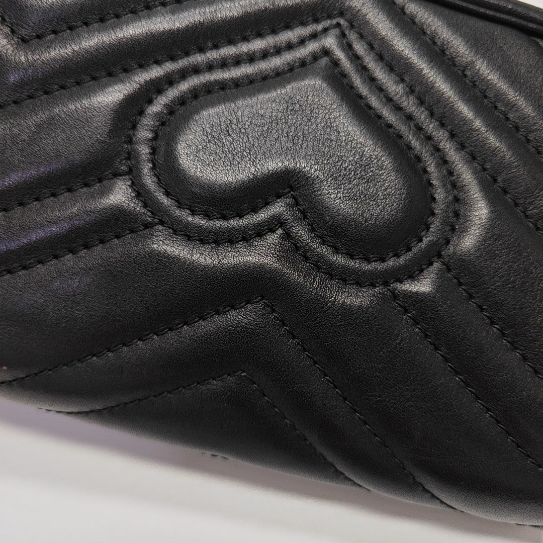 GG Marmont Mini Quilted Calfskin Black