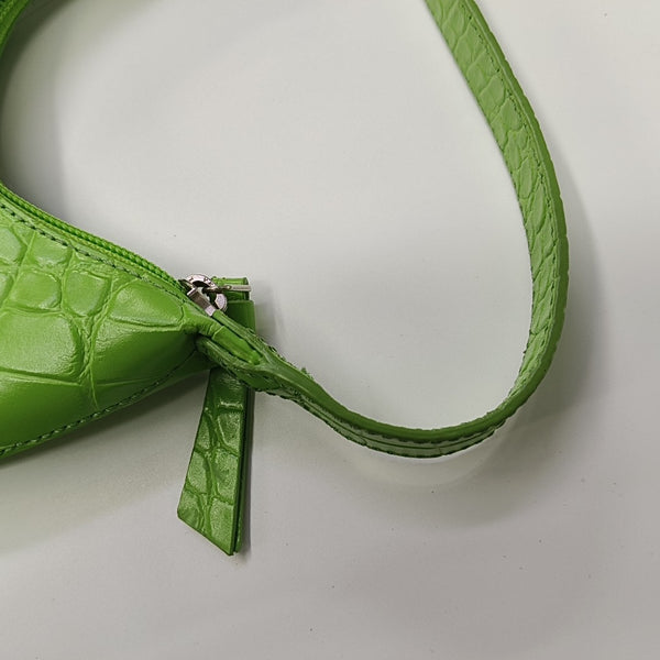 Leather Top Handle Bag Green