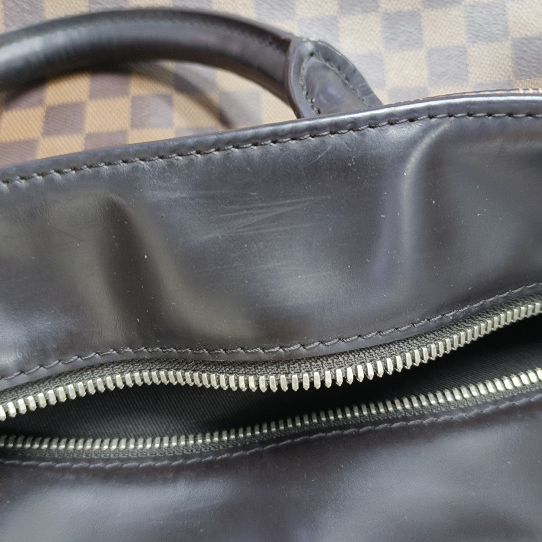 Damier Ebene Coated Canvas Tote Bag Brown