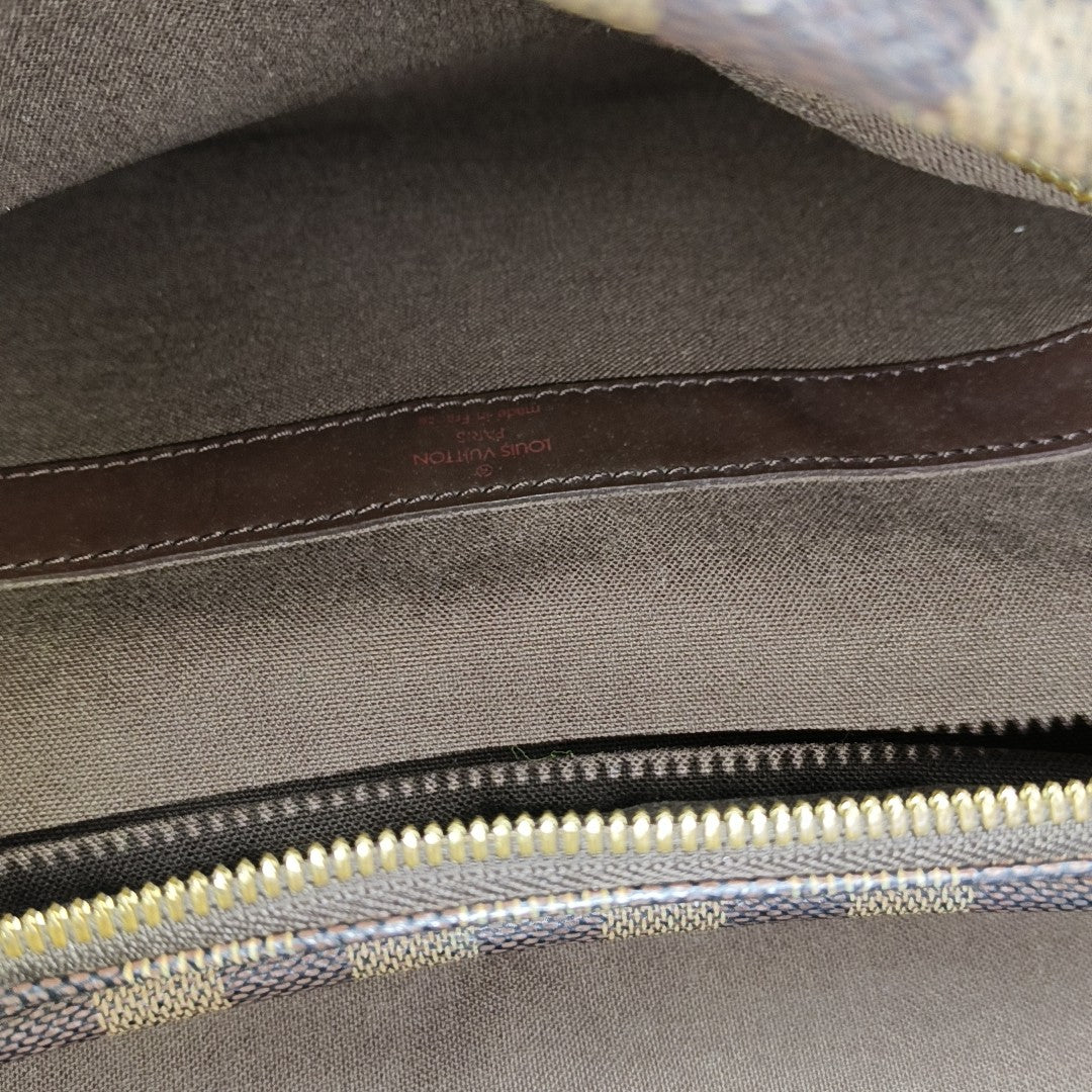 NAVIGLIO Damier Ebene Coated Canvas Brown