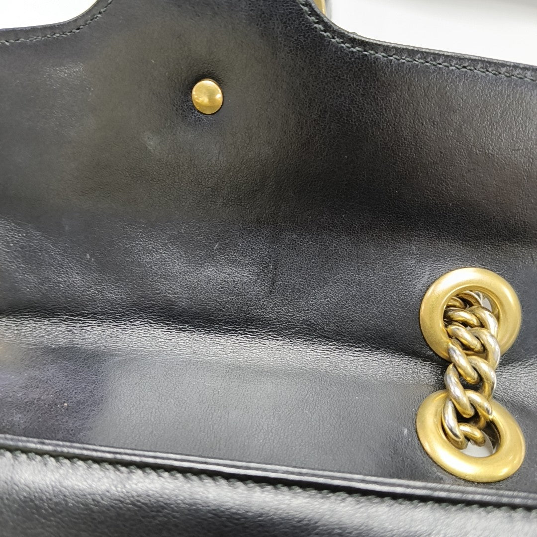 GG Marmont Small Quilted Calfskin Black
