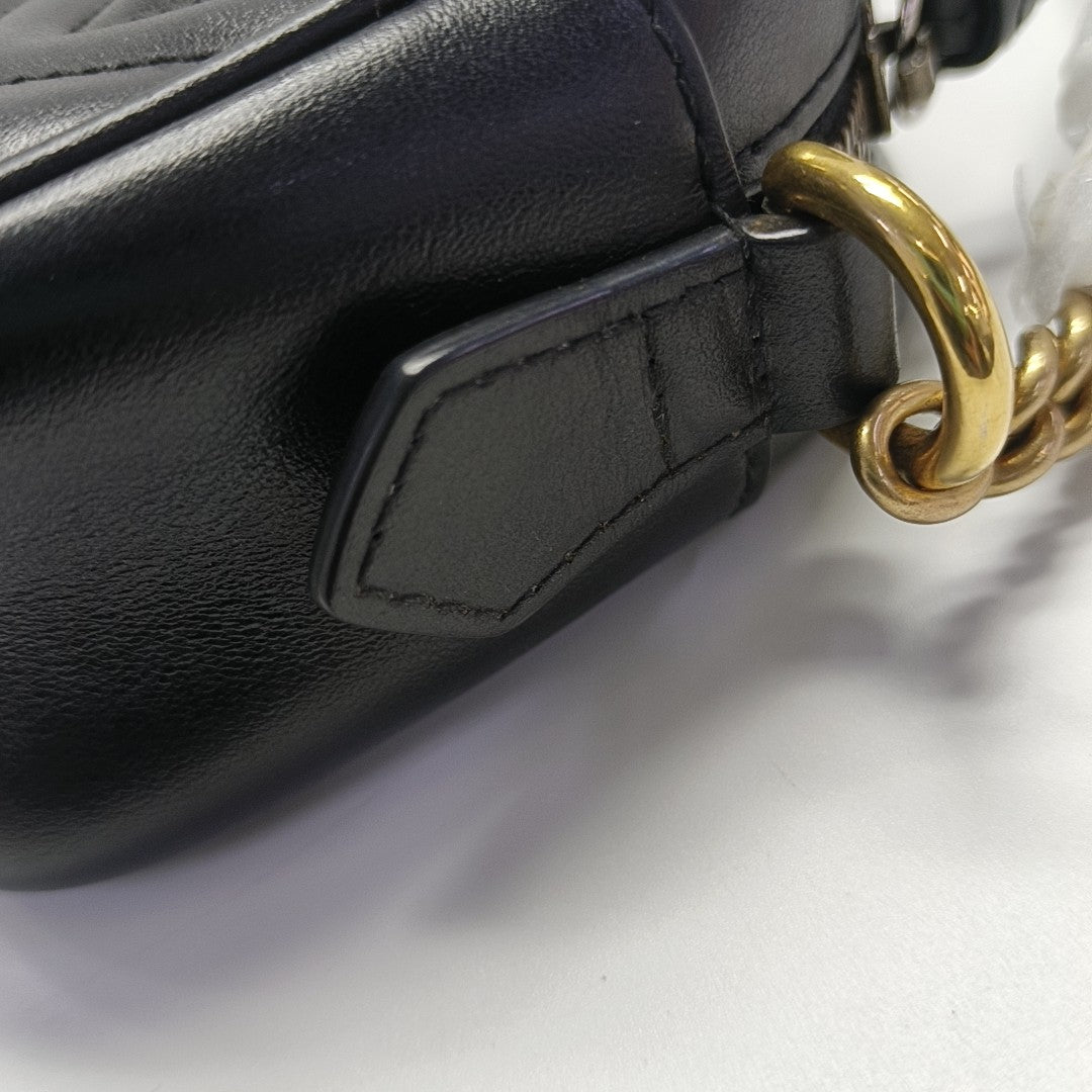 GG Marmont Mini Quilted Calfskin Black
