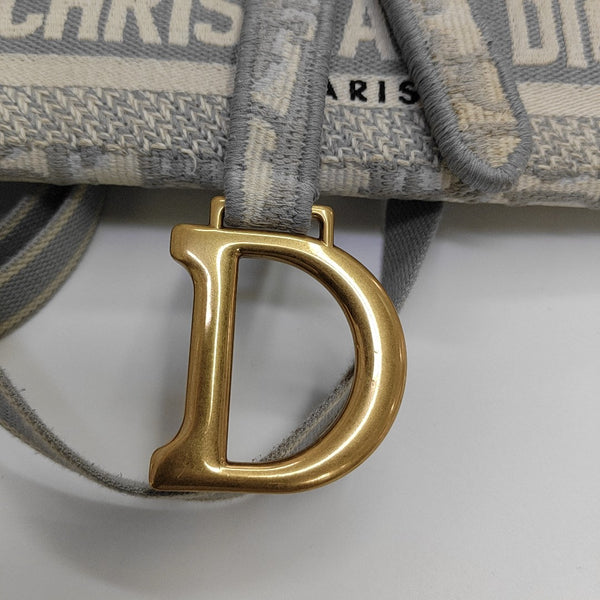 Saddle Mini Oblique Canvas Gray