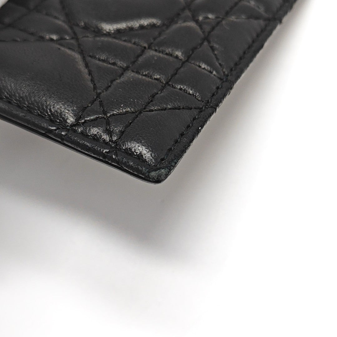 Lady Dior Quilted Lambskin Black Card Holder