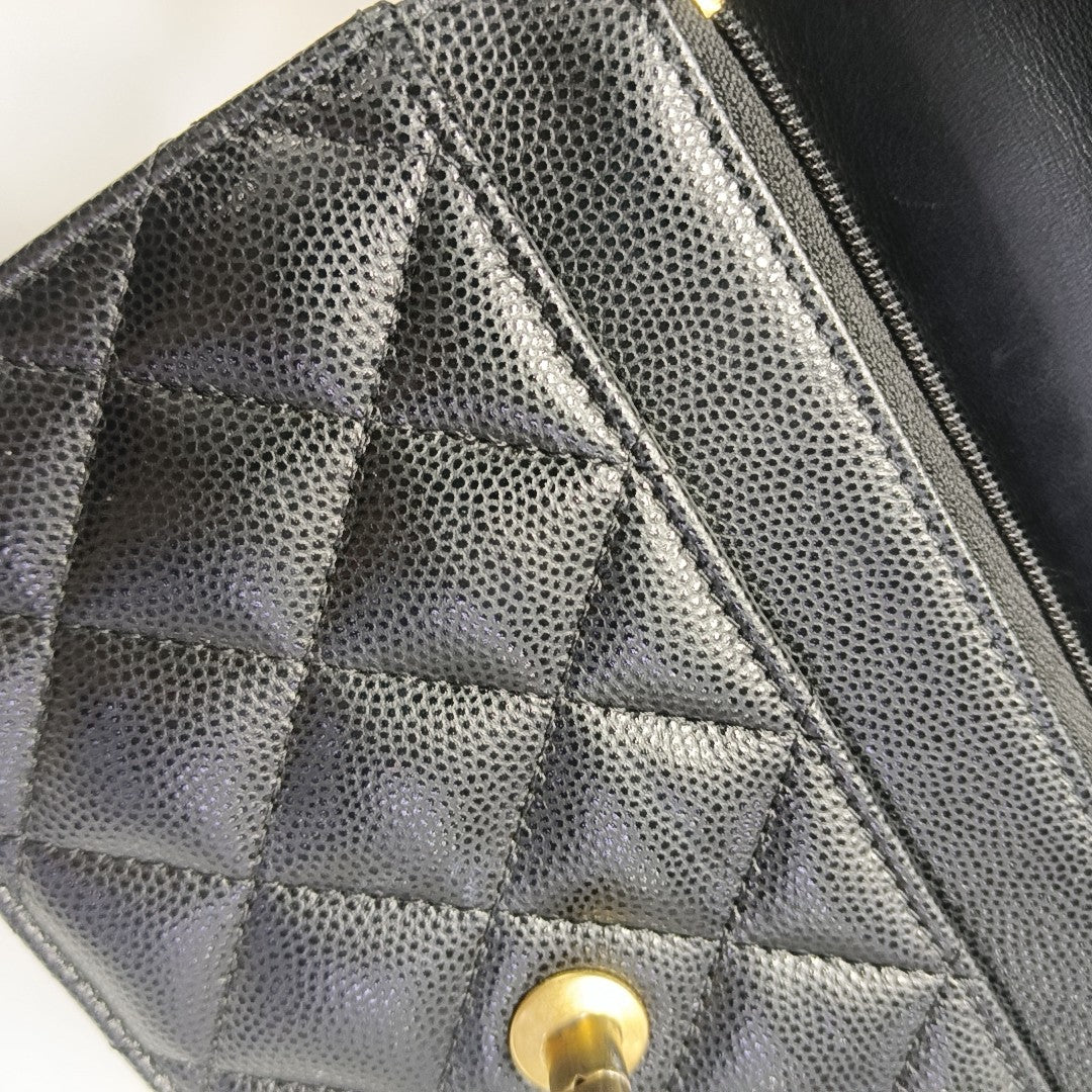 WOC Quilted Grained Calfskin Black