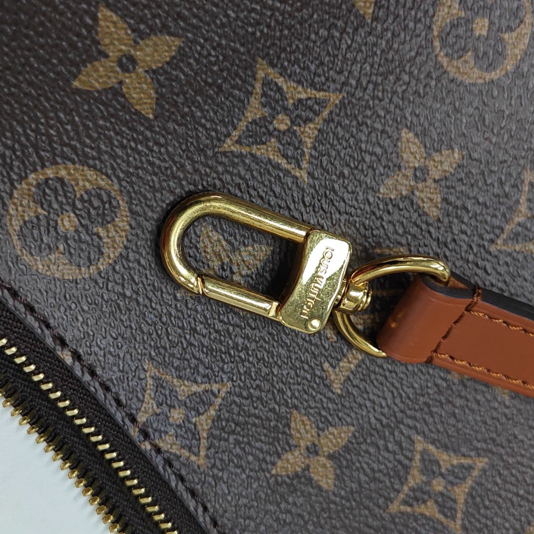 LOOP HOBO Monogram Coated Canvas Brown