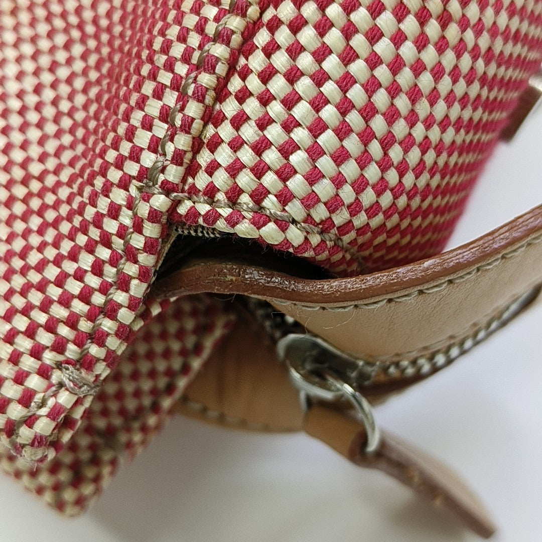 Canvas Top Handle Bag Red