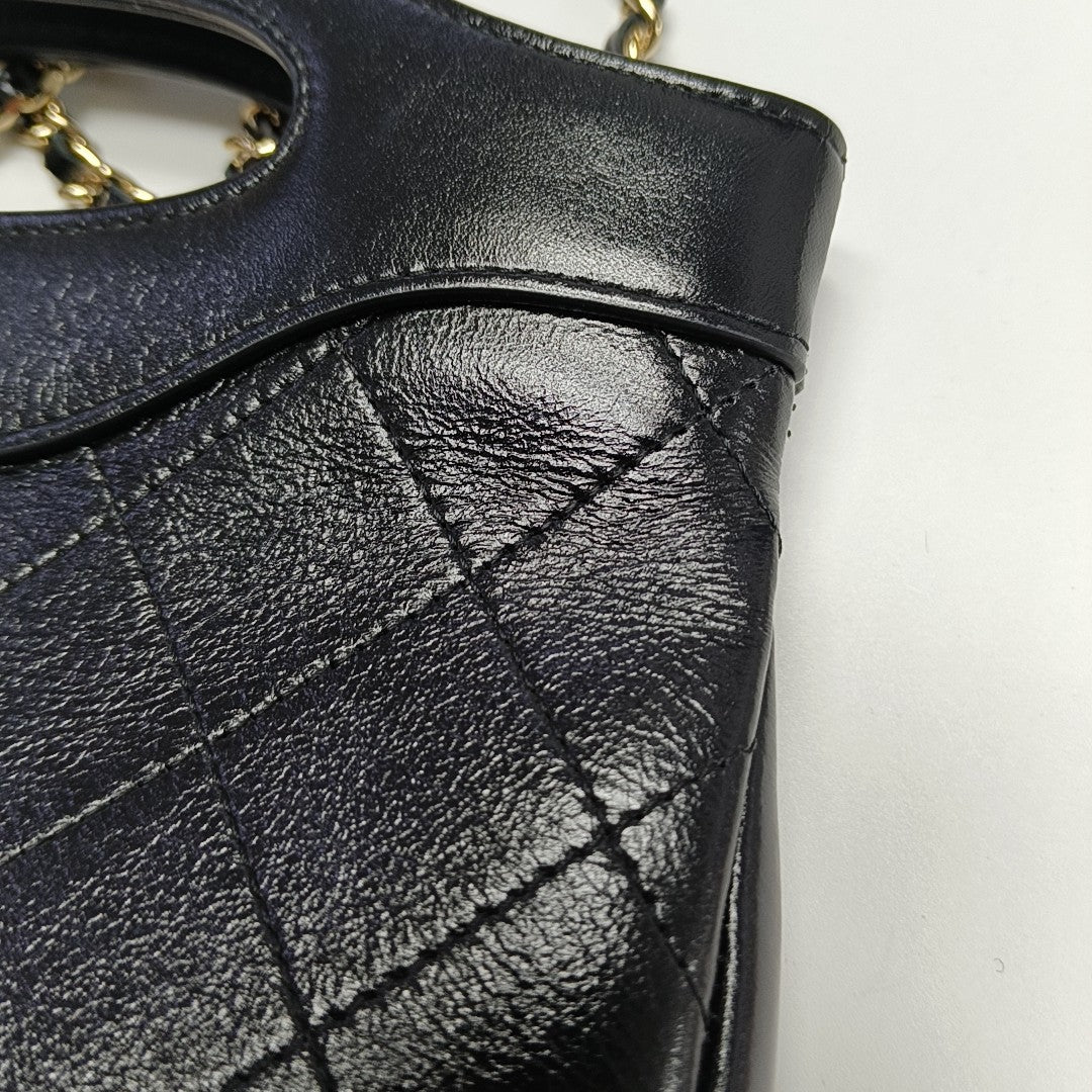 CHANEL 31 Nano Quilted Calfskin Black