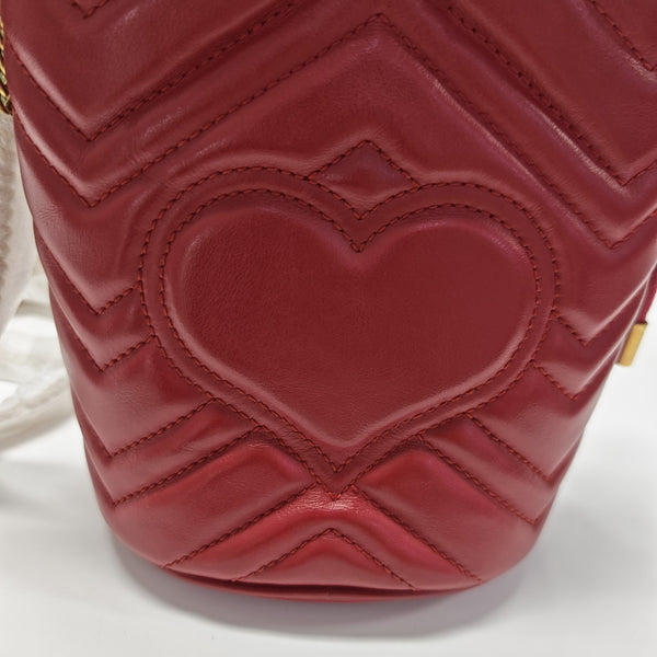 GG Marmont Mini Quilted Calfskin Red