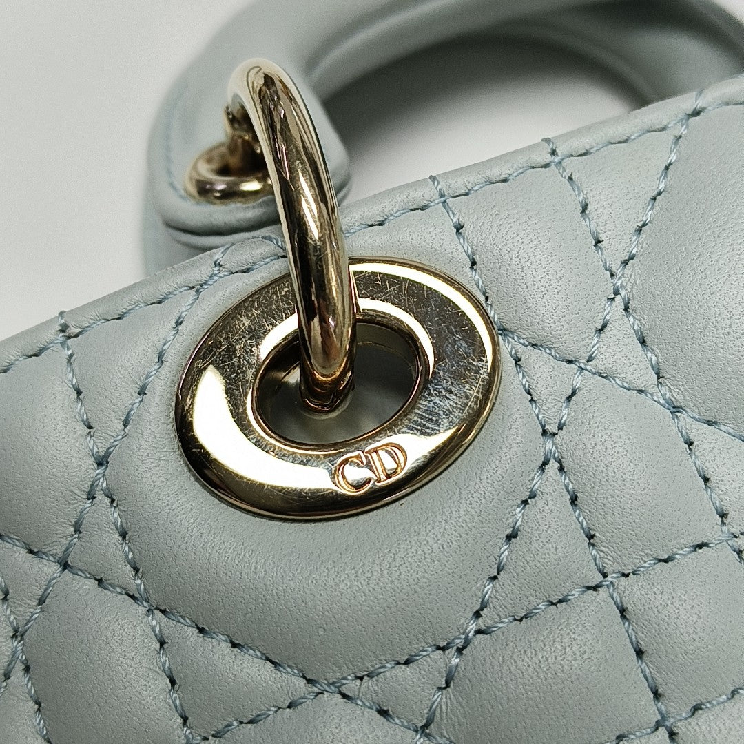 Lady D-Joy Super Mini Cannage Lambskin Blue