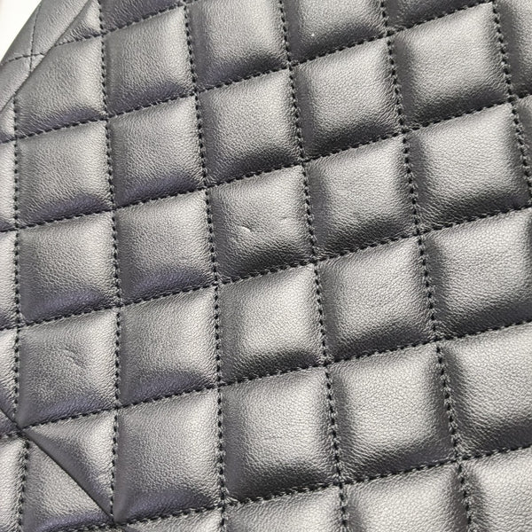 Quilted Calfskin Tote Bag Large Black