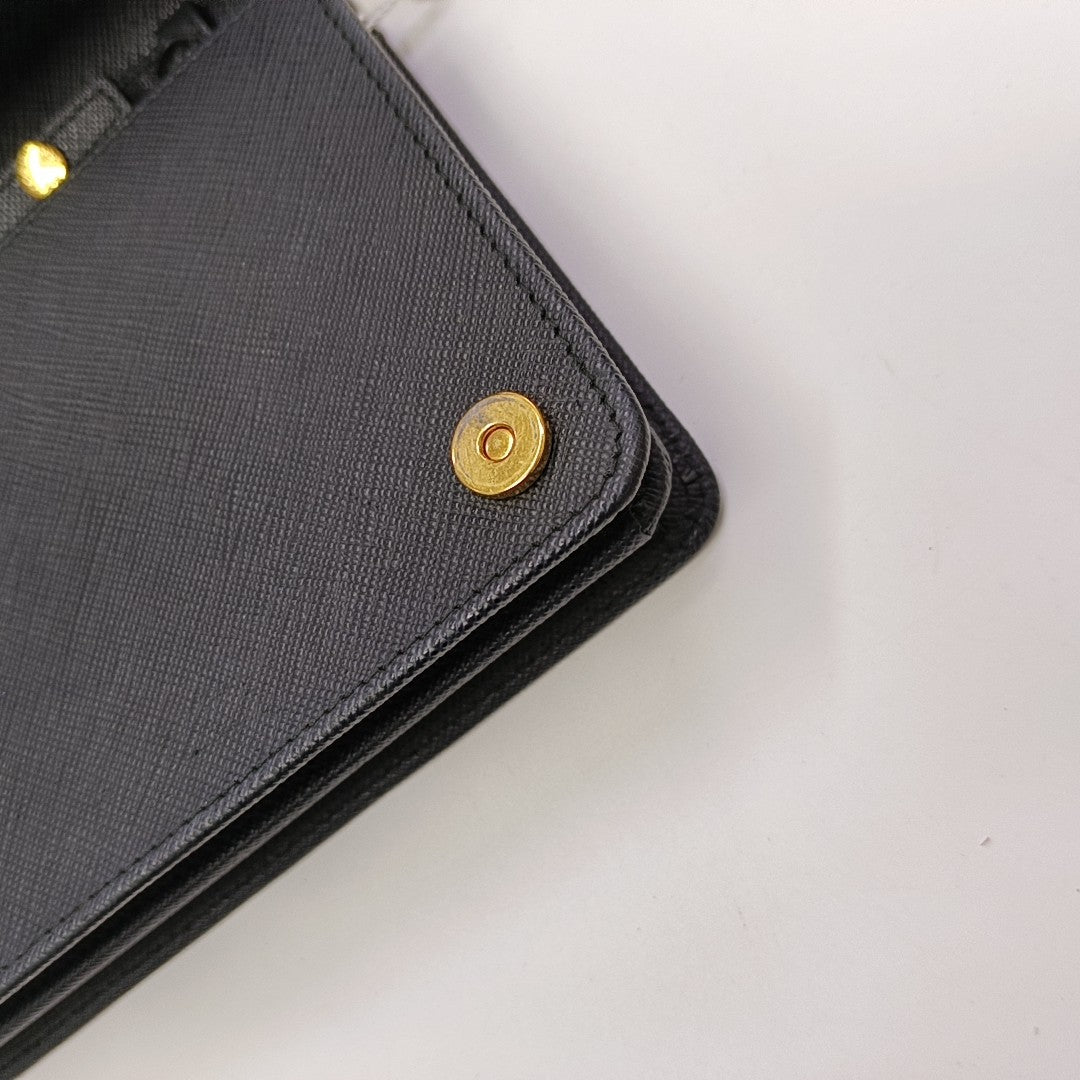 Saffiano Calfskin Shoulder Bag Black