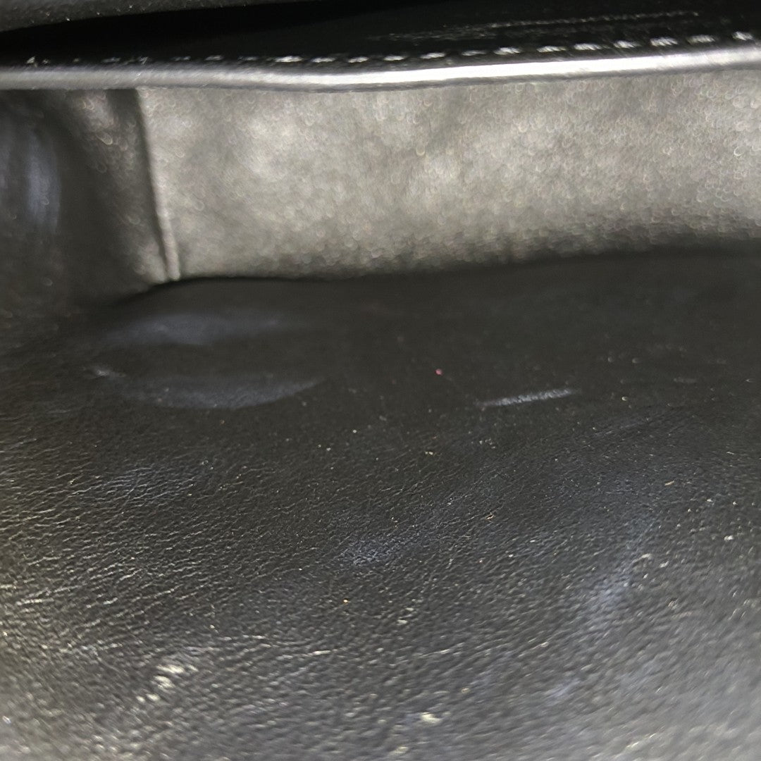 Quilted Patent Leather Shoulder Bag Black