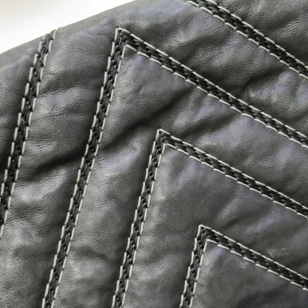 Quilted Calfskin Shoulder Bag Black